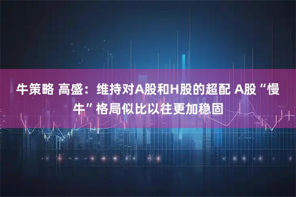 牛策略 高盛：维持对A股和H股的超配 A股“慢牛”格局似比以往更加稳固