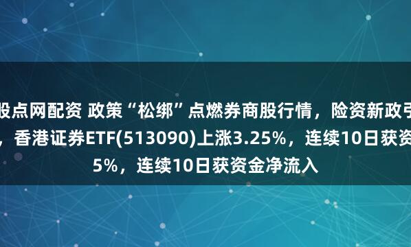 股点网配资 政策“松绑”点燃券商股行情，险资新政引长期资金，香港证券ETF(513090)上涨3.25%，连续10日获资金净流入